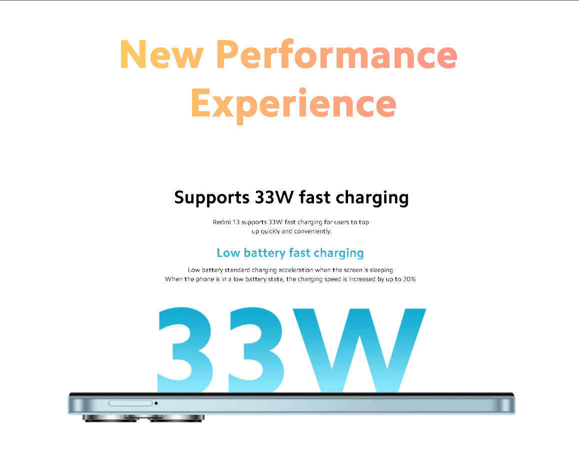 Ocean Blue Xiaomi Redmi 13 6.8 inch 90Hz Display 128GB Mobile Phone