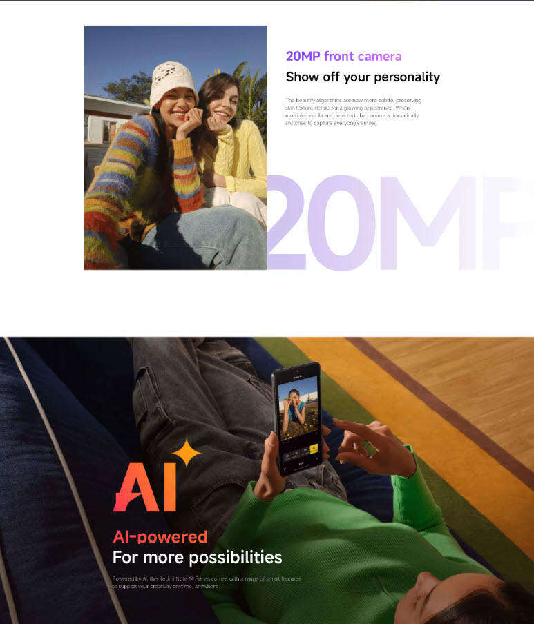 Midnight Black Xiaomi Redmi Note 14, NFC 6GB/128GB 120Hz AMOLED Screen