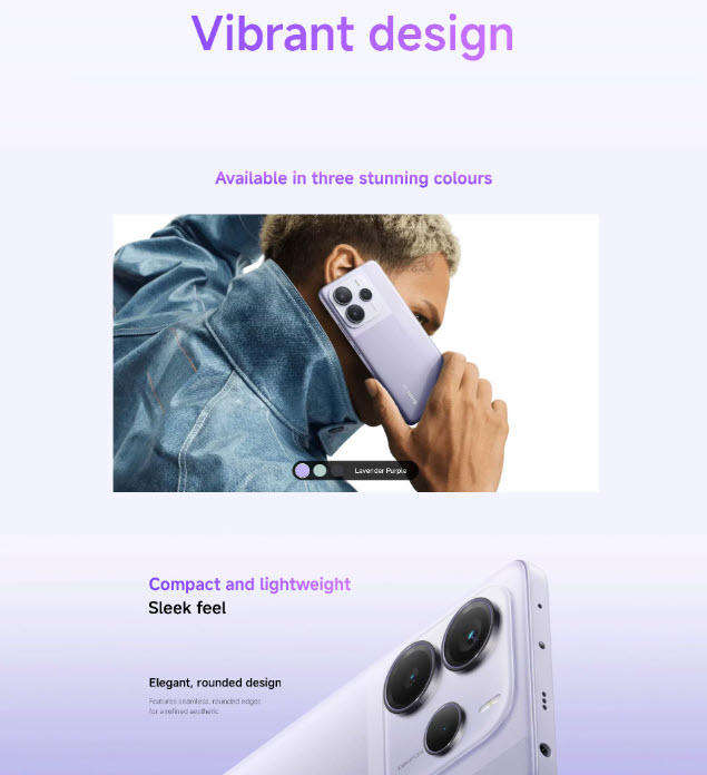 Midnight Black Xiaomi Redmi Note 14, NFC 6GB/128GB 120Hz AMOLED Screen