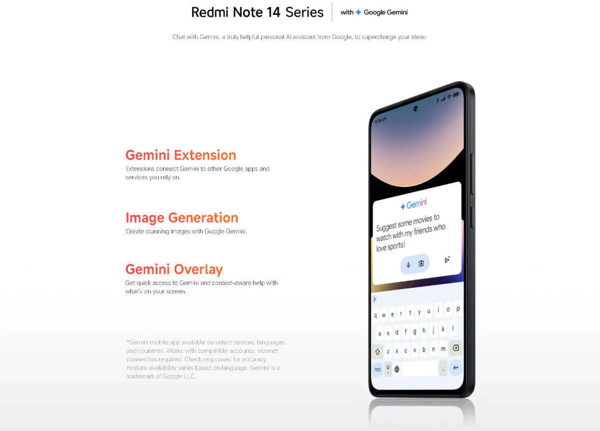 Midnight Black Xiaomi Redmi Note 14, NFC 6GB/128GB 120Hz AMOLED Screen