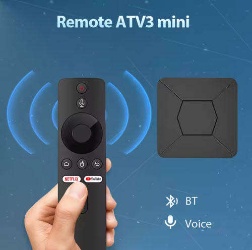 ATV 3 Bluetooth Remote for Q5 Qt3 Q5 Q5 Plus Z1 Tv98  & many more Tv boxes