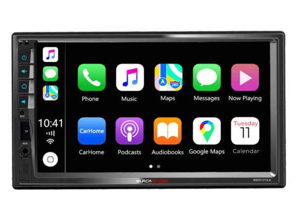 BlackSpider BSDD1310LB-W 2Din Bluetooth Wireless Apple CarPlay Android Auto Radio