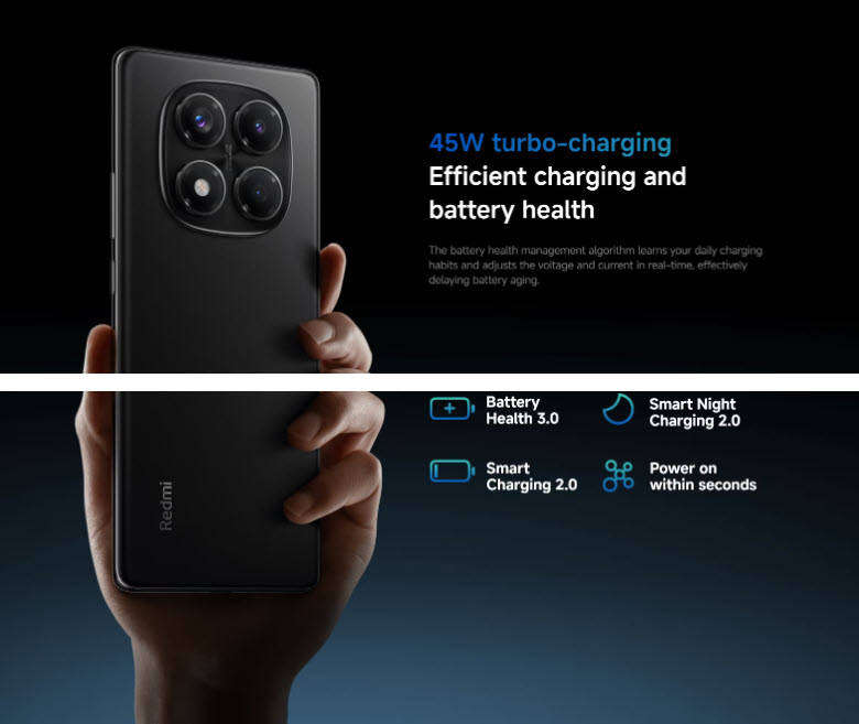 Xiaomi Redmi Note 14 Pro 5G smartphone, 8+256GB, Midnight Black, 200MP OLED 6.7" Screen