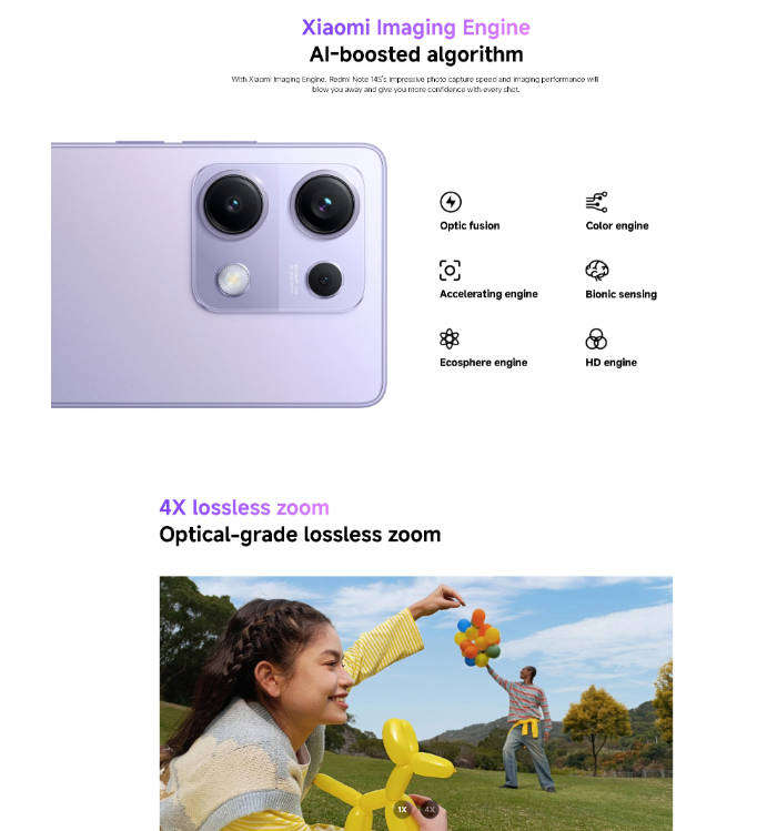 Xiaomi Redmi Note 14s Pro smartphone, 8+256GB, Aurora Purple, 200MP OLED 6.7" Screen