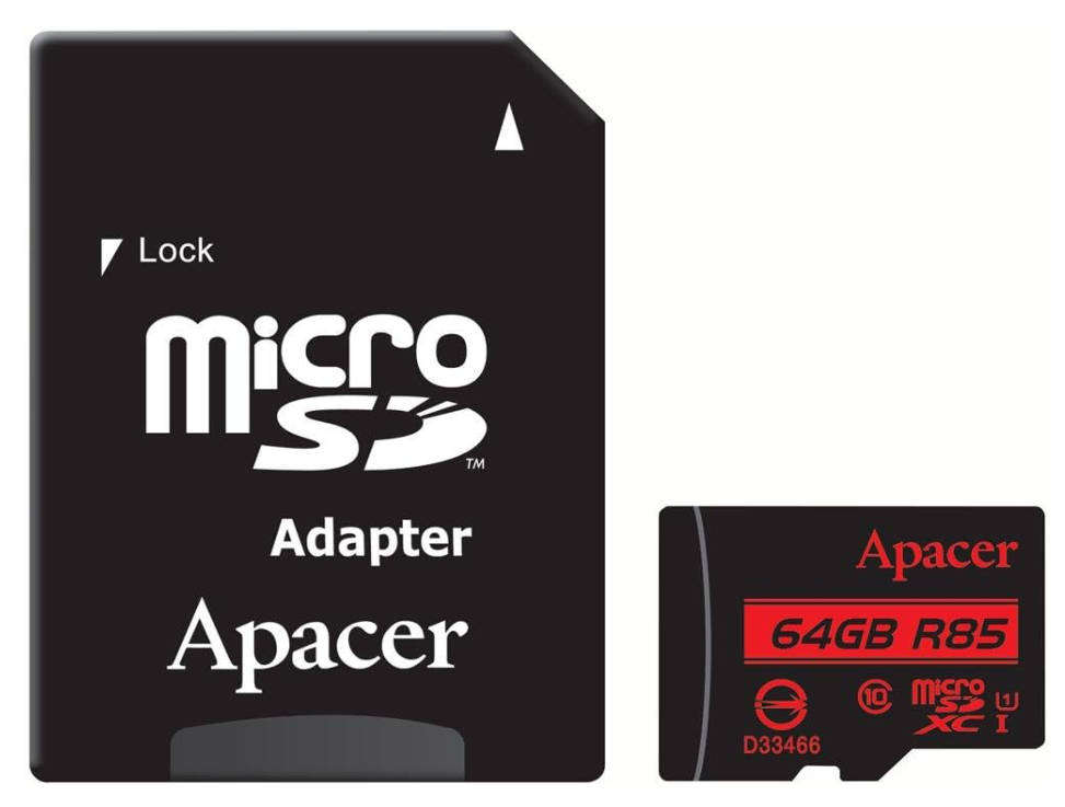 Apacer microSDXC UHS-I U1 Class10 64GB MicroSDXC UHS-I Class 10 Memory Card