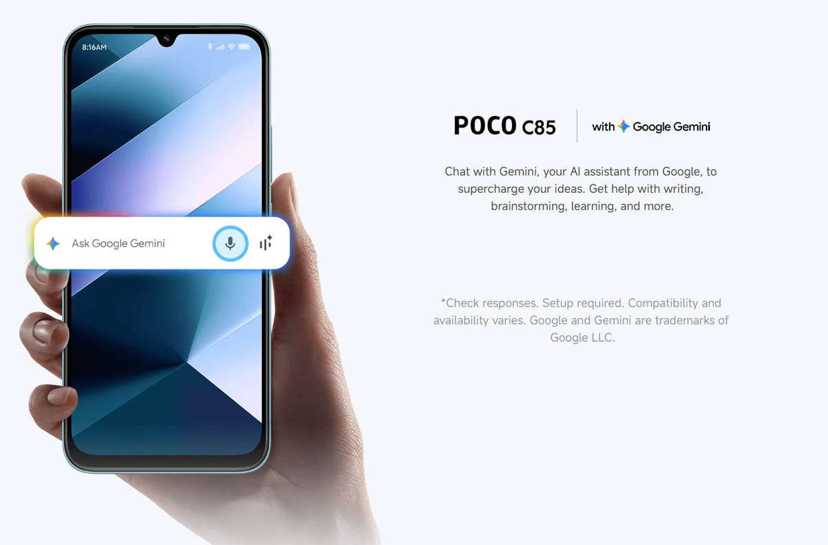 Green Xiaomi Poco C85 8GB Ram+256GB Rom 120Hz 6.9" Screen