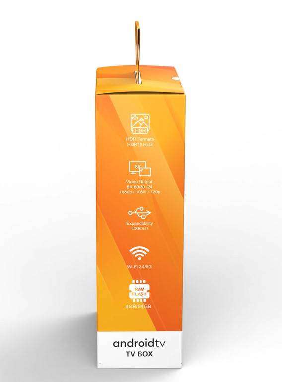 Latest Gen Android 14 TVOS 8K U16 Plus 4GB Ram with 64GB Rom Quad Core Cpu 5G WiFi, BT5.2 Tv Box