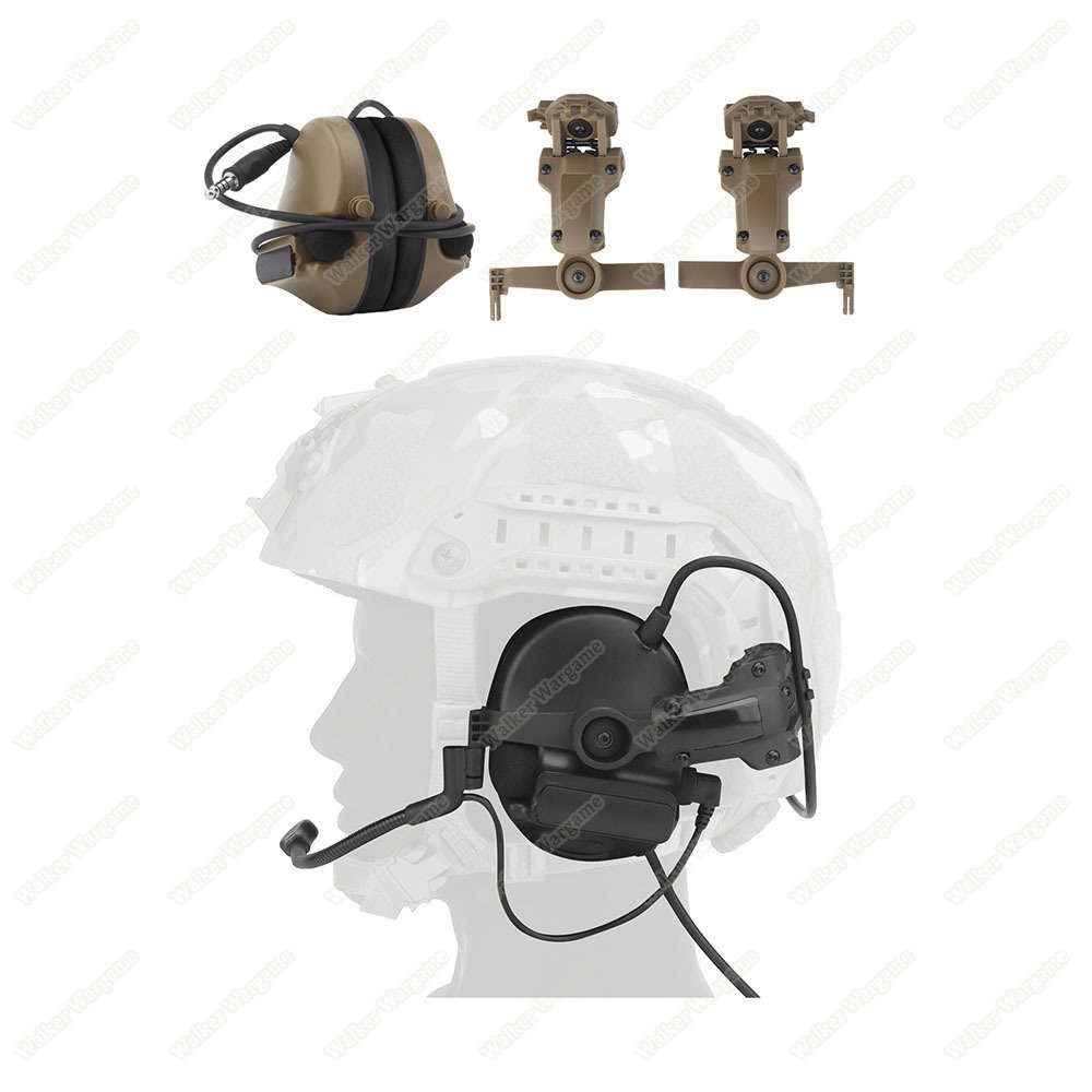 WST C5 Helmet Side Folding Head Set Communication Headsets Black