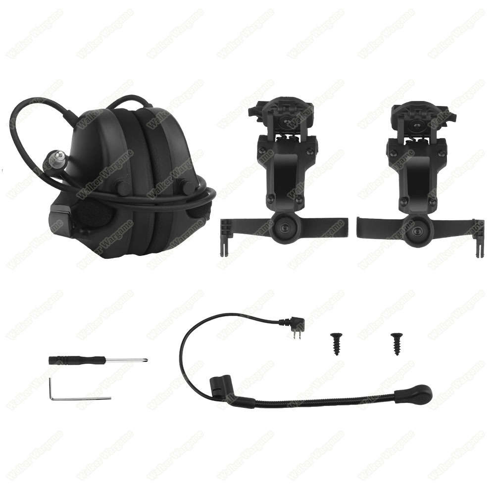 WST C5 Helmet Side Folding Head Set Communication Headsets Black