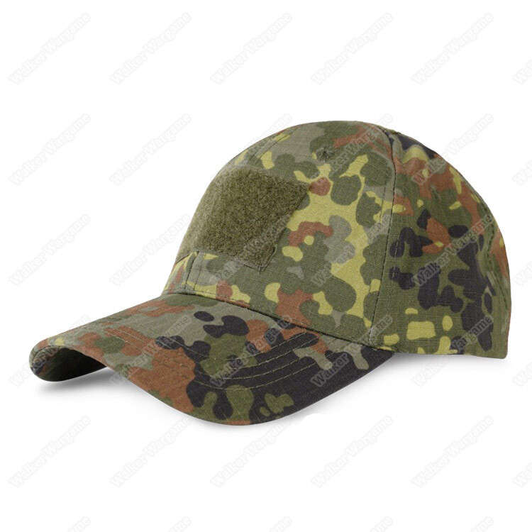 Operator Cap Velcro Flag Blood Patch - German Army Flecktarn Woodland Camo