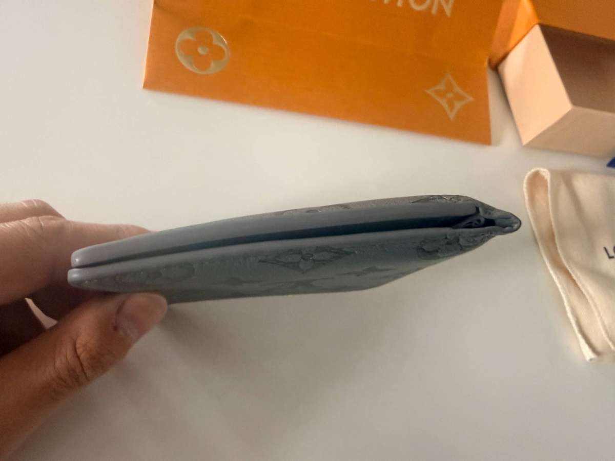 Original Louis Vuitton Calfskin Monogram Shadow Multiple Wallet Anthracite Gray