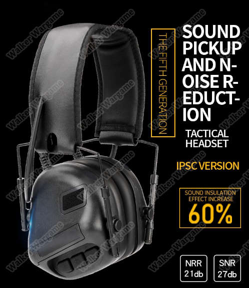 WST M31 Noise Reducing Headset Electronic Hearing Protector Black