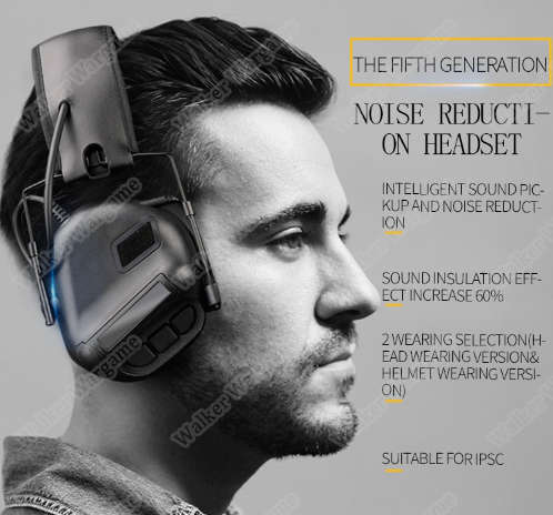 WST M31 Noise Reducing Headset Electronic Hearing Protector Black