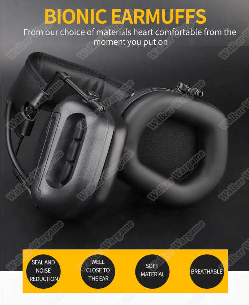 WST M31 Noise Reducing Headset Electronic Hearing Protector Black