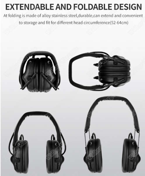 WST M31 Noise Reducing Headset Electronic Hearing Protector Black