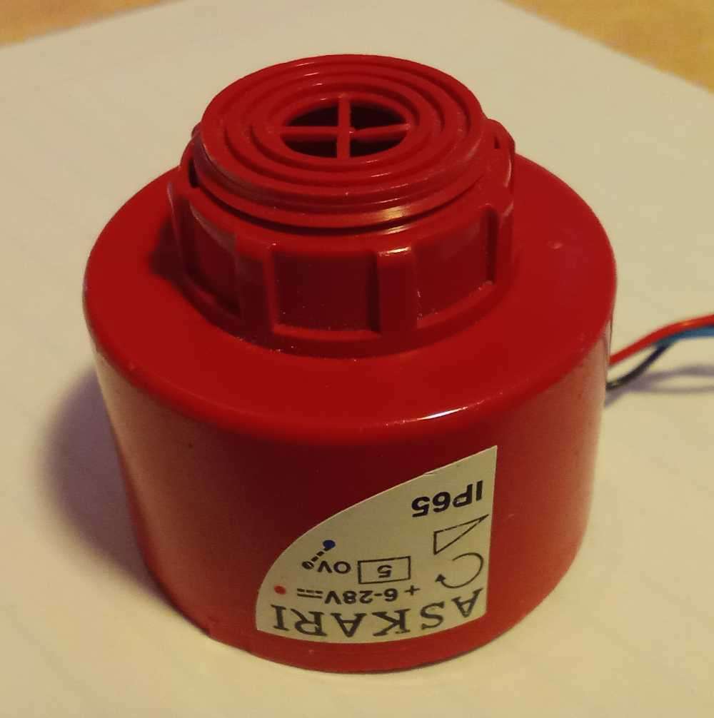 Askari Panel Mount Electronic Sounder / Siren - Red - 6-28V DC - IP65