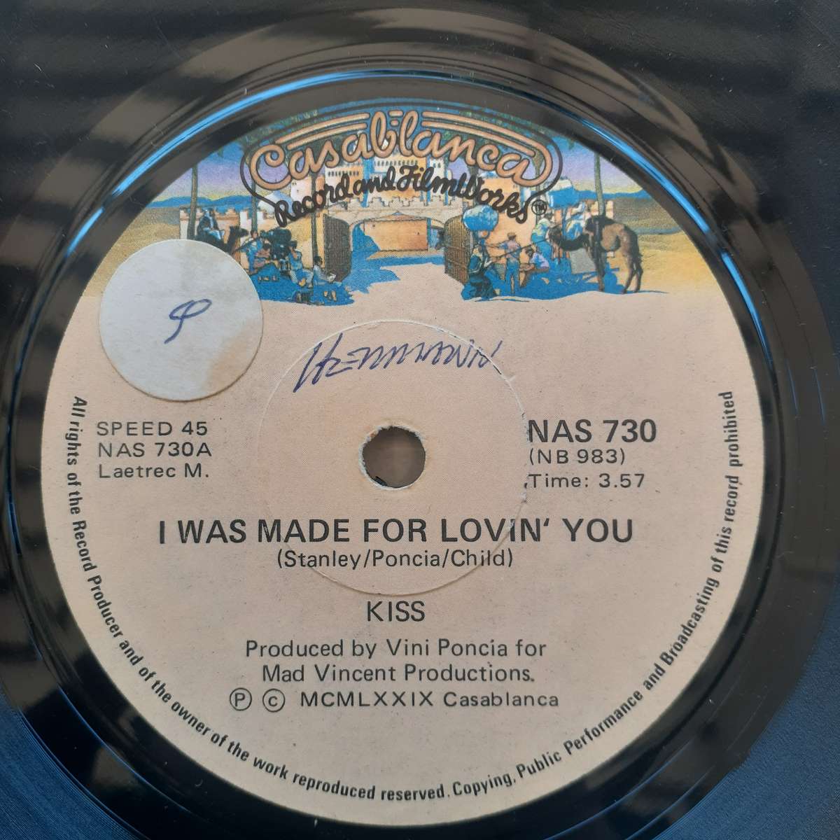 VINYL - Kiss - I Was Made For Lovin' You / Hard Times [45 RPM LP - SA press]