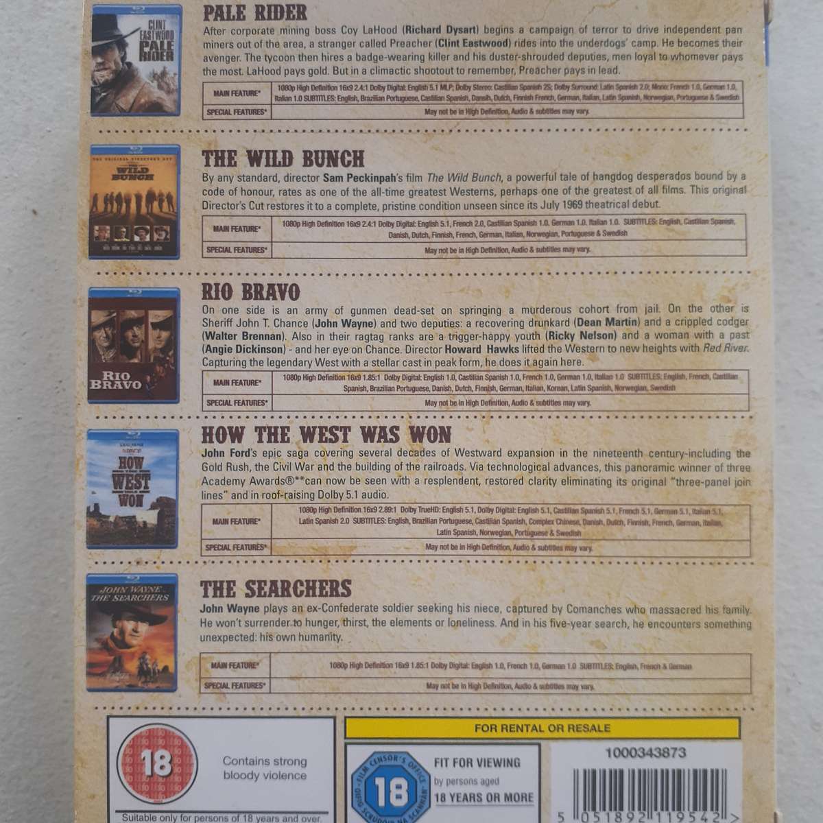 Westerns Collection [5 Disc Blu-ray Movie Box Set]