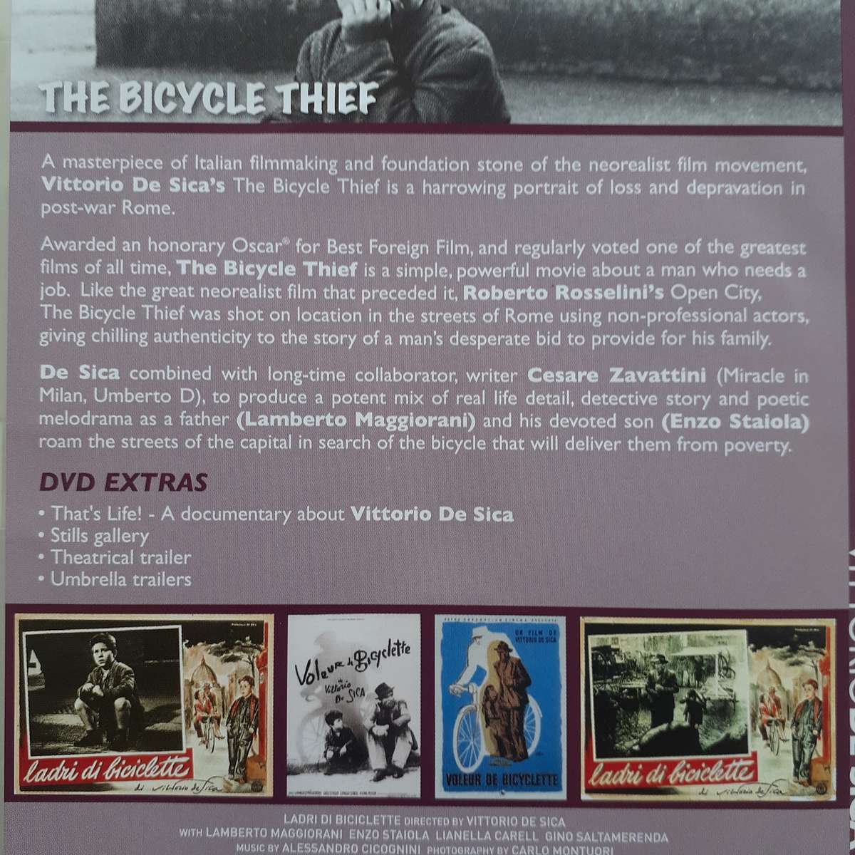 The Bicycle Thief (A Film Vittorio De Sica) [DVD Movie] (1948)