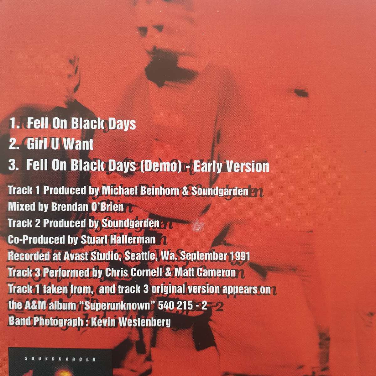 Soundgarden - Fell On Black Days [Import CD single] (1995)