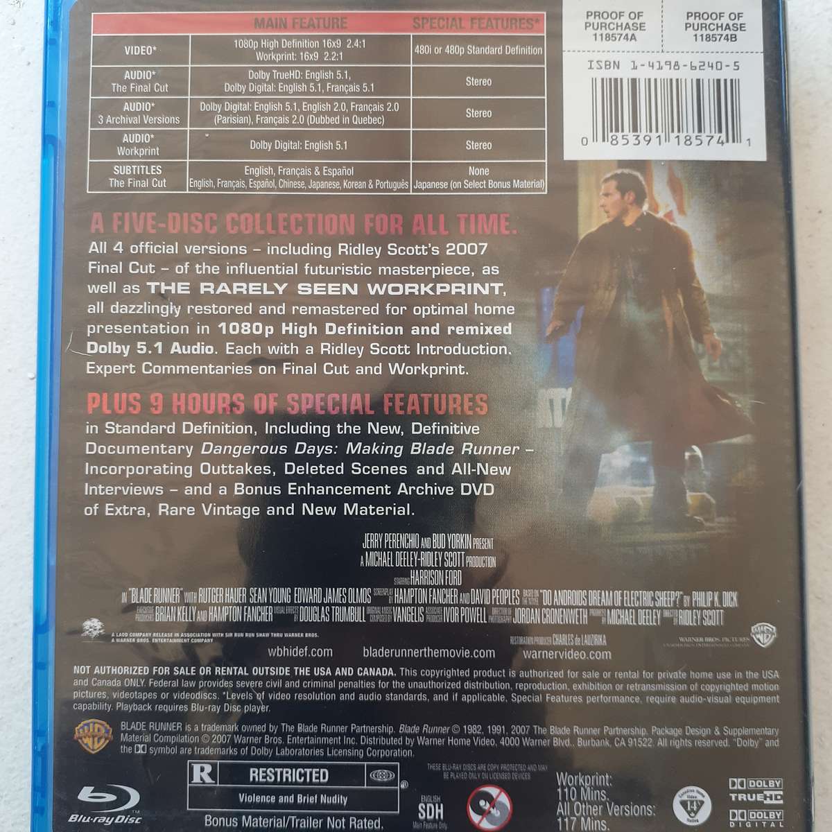 Blade Runner - Ford [5 Disc Complete Collector's Edition Blu-ray Movie Box Set]  (U.S. release)
