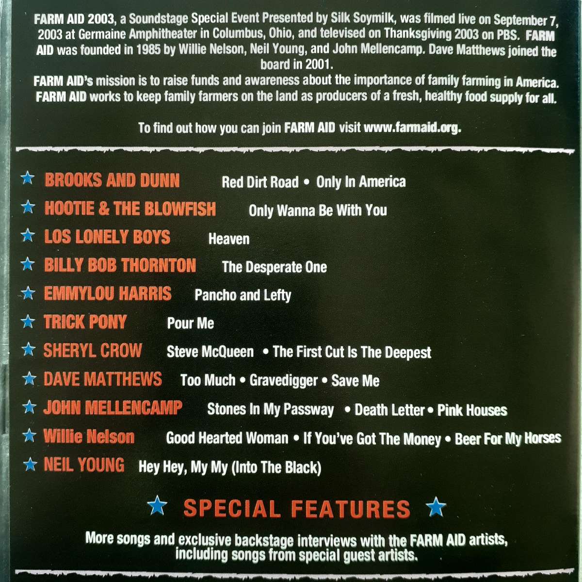 Farm Aid 2003 - Various Artists [2 DVD]