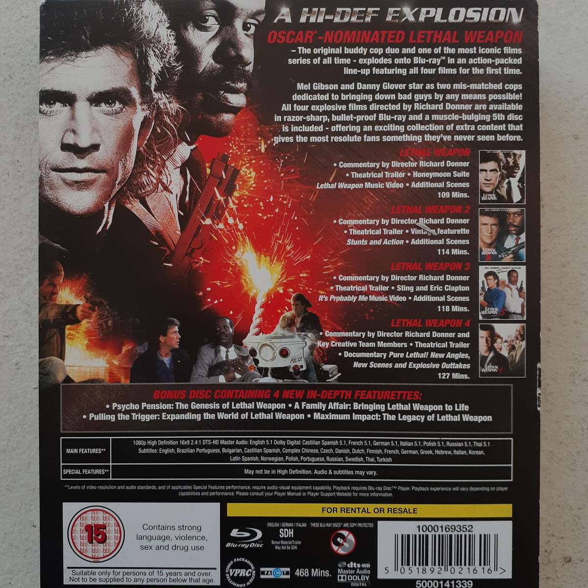 Lethal Weapon Collection [5 Disc Box Set - 4 Movies] (Blu-ray)