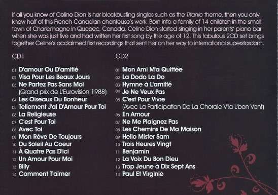 Celine Dion - The Best Of The Early Years: The French Collection (2CD) (2007)  [D]