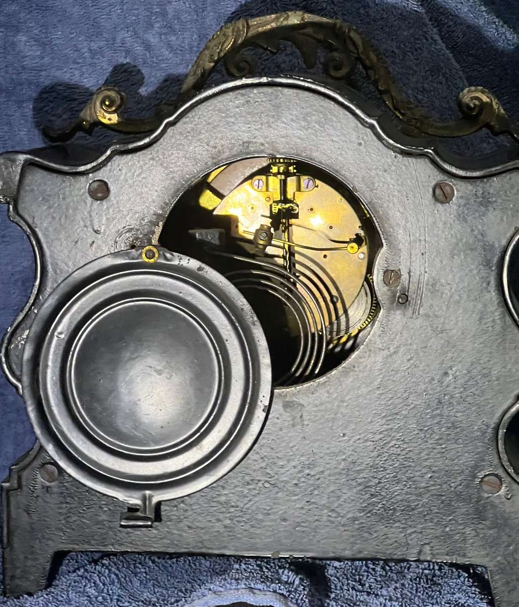 Ansonia Mantel Clock - Rare Black Marble Antique