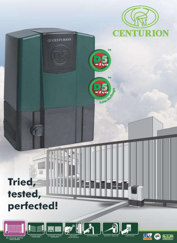 Gate Motor Refurbished Centurion D5 Evo with 2 Button Remotes and 12V Battery