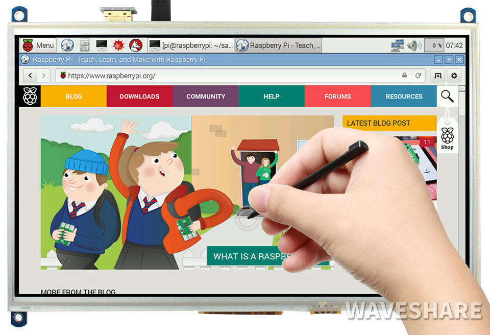 10.1inch Resistive Touch Screen LCD, 1024×600, HDMI, IPS, Supports Raspberry Pi / PC