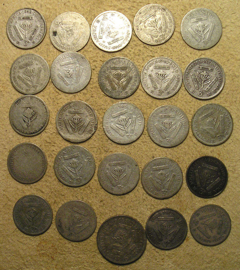 Collection of South African Silver (80% and 50%) Coins (230 gm)