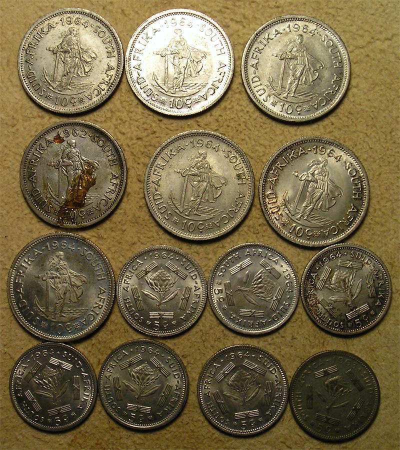 Collection of South African Silver (80% and 50%) Coins (230 gm)