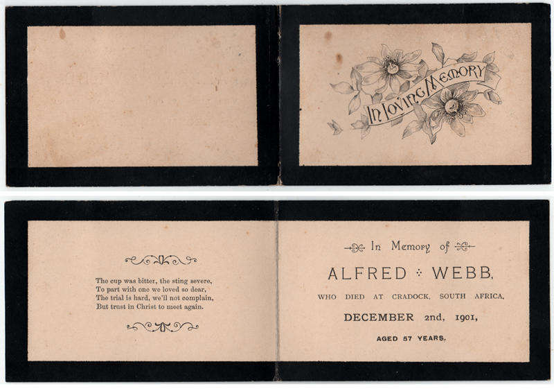 Ferrotype (Tintype) Photograph  Late 19th Century Plus Two Memorial Cards