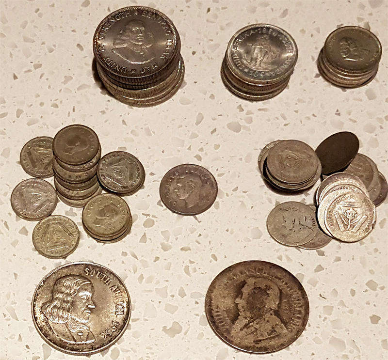 Collection of South African Silver (80% and 50%) Coins (230 gm)