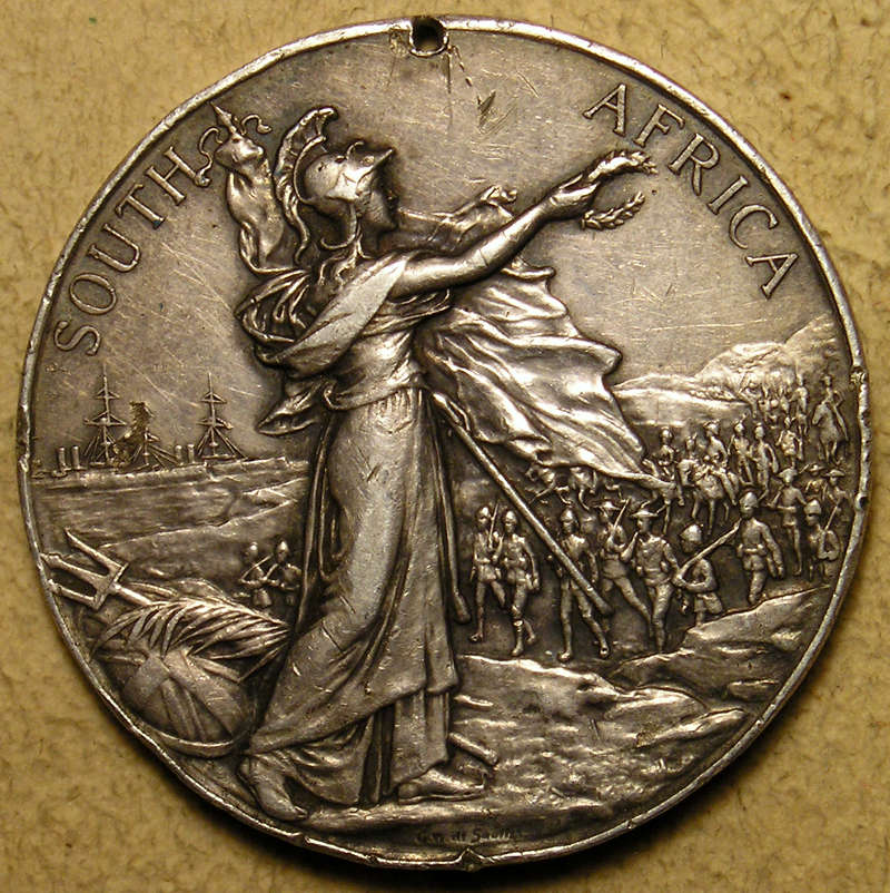 Boer War: Queen's South Africa Medal to Lieutenant. No suspension. Edge damage.