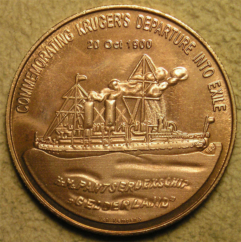 Paul Kruger Journey into Exile on the Dutch Ship Gelderland in 1900 Medal