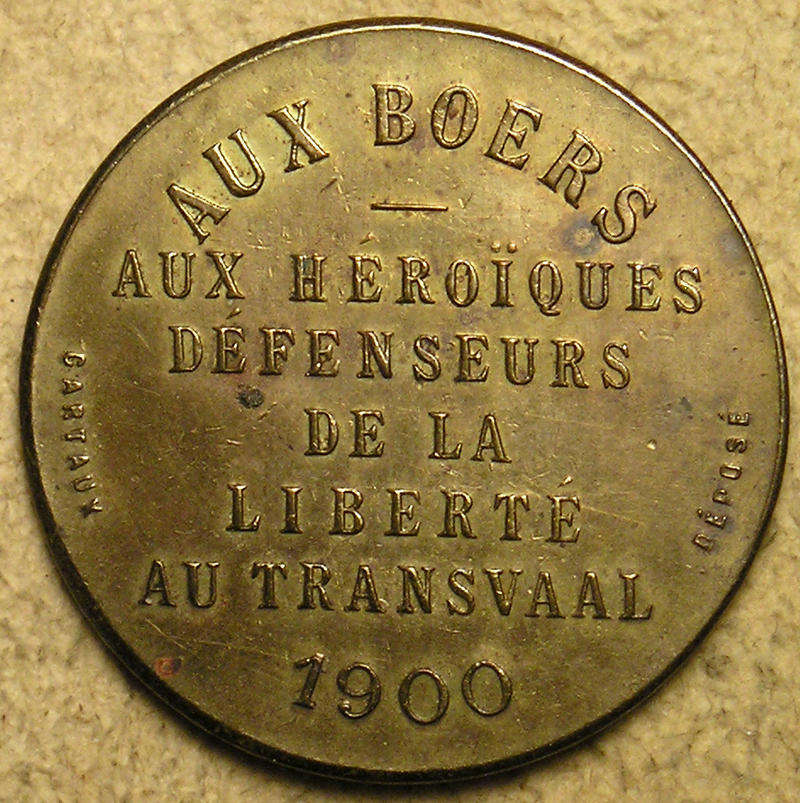 France: 1900 Boer War Paul Kruger in Paris "AUX BOERS" Medal