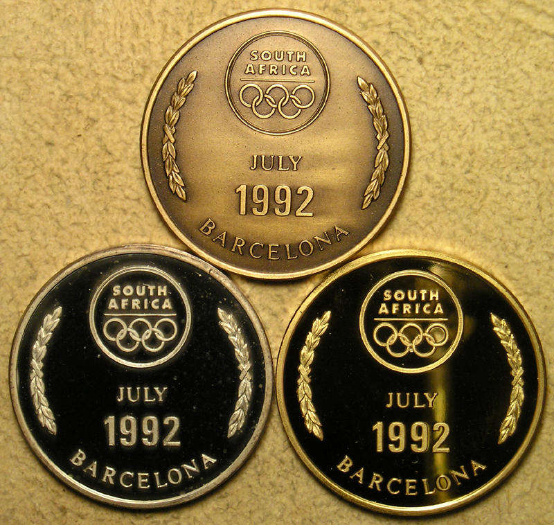 South Africa at the 1992 Barcelona Olympics, Set of Three Medals