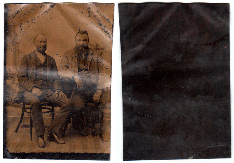 Ferrotype (Tintype) Photograph  Late 19th Century Plus Two Memorial Cards