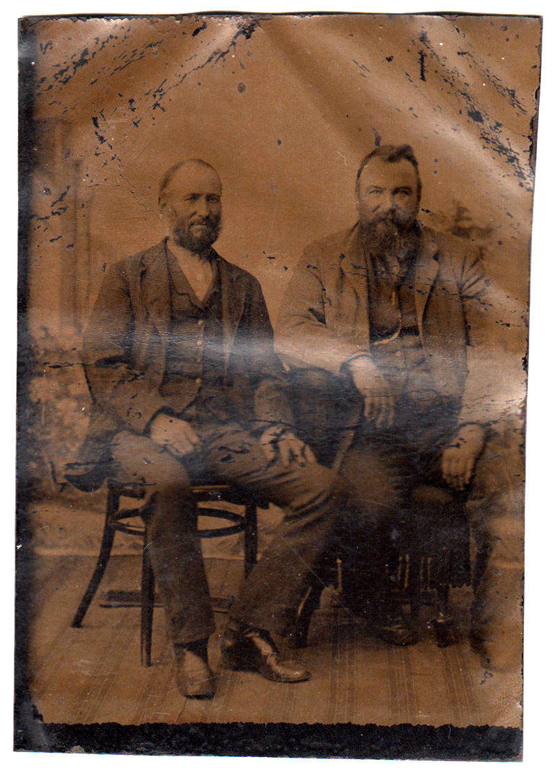 Ferrotype (Tintype) Photograph  Late 19th Century Plus Two Memorial Cards