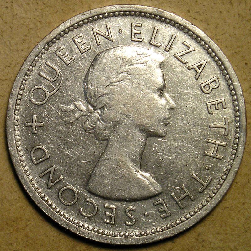 Southern Rhodesia: 1953 Queen Elizabeth II Rhodes Centenary Silver Crown (Inverted Edge Lettering)