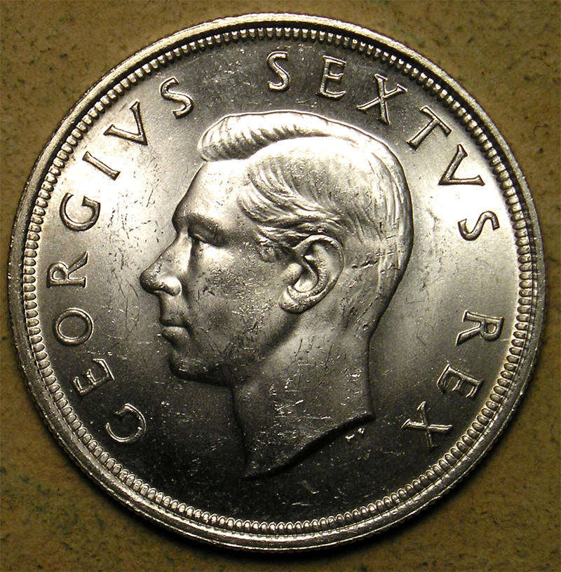 Union: 1948 King George VI Silver 5 Shillings