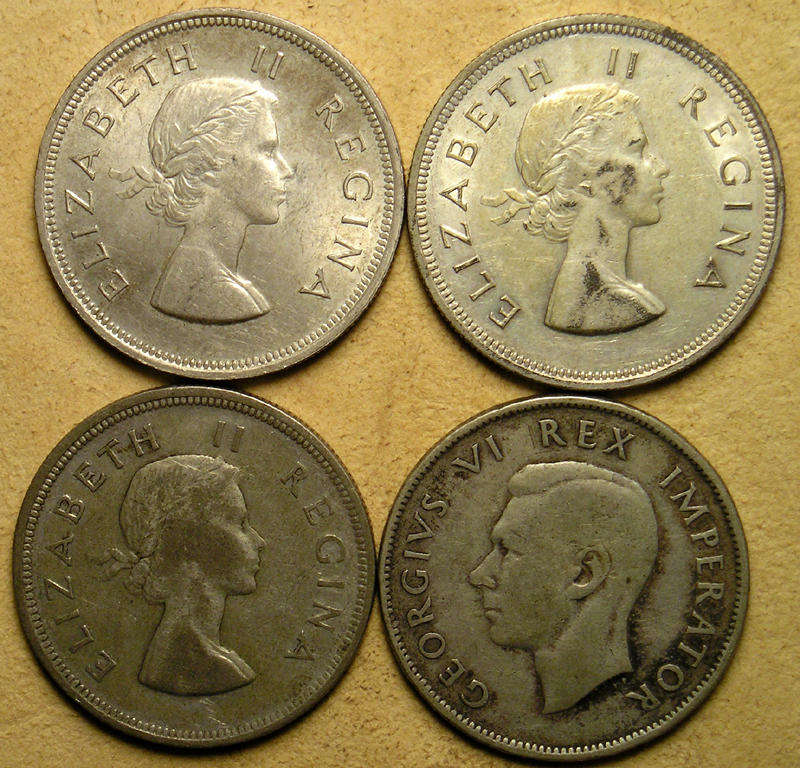 Union 1944, 1953, 1954, 1955 Silver 2 1/2 Shillings