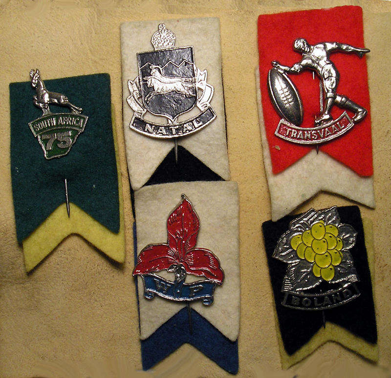 National and Provincial Rugby Badges with colour flashes