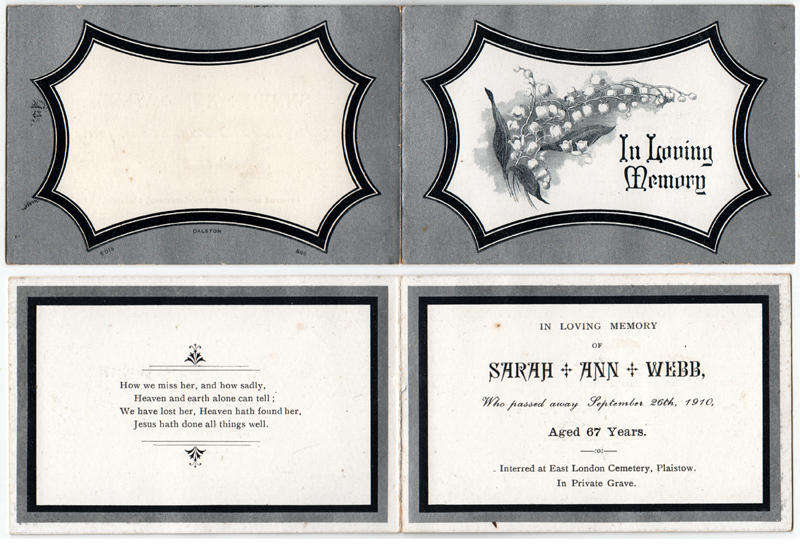 Ferrotype (Tintype) Photograph  Late 19th Century Plus Two Memorial Cards