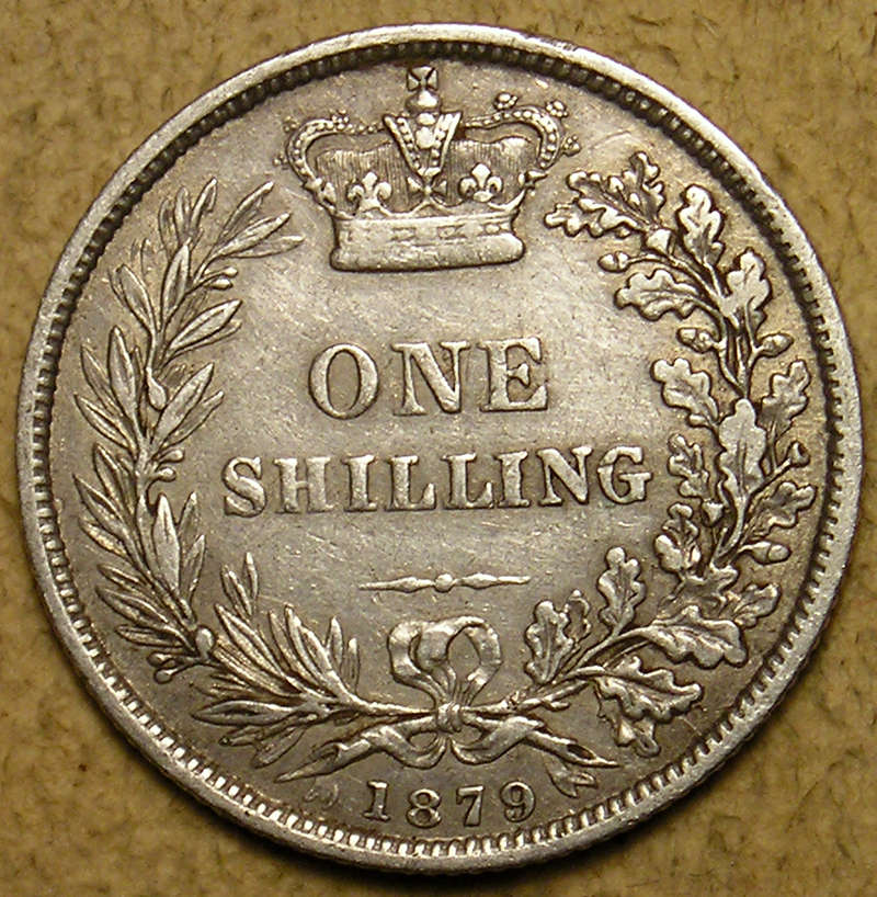 Great Britain: 1879 Queen Victoria Young Head Silver Shilling
