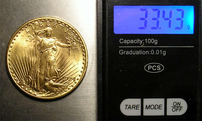 United States: 1924 $20 St Gaudens Gold Double Eagle * 0.96 Troy Ounces *