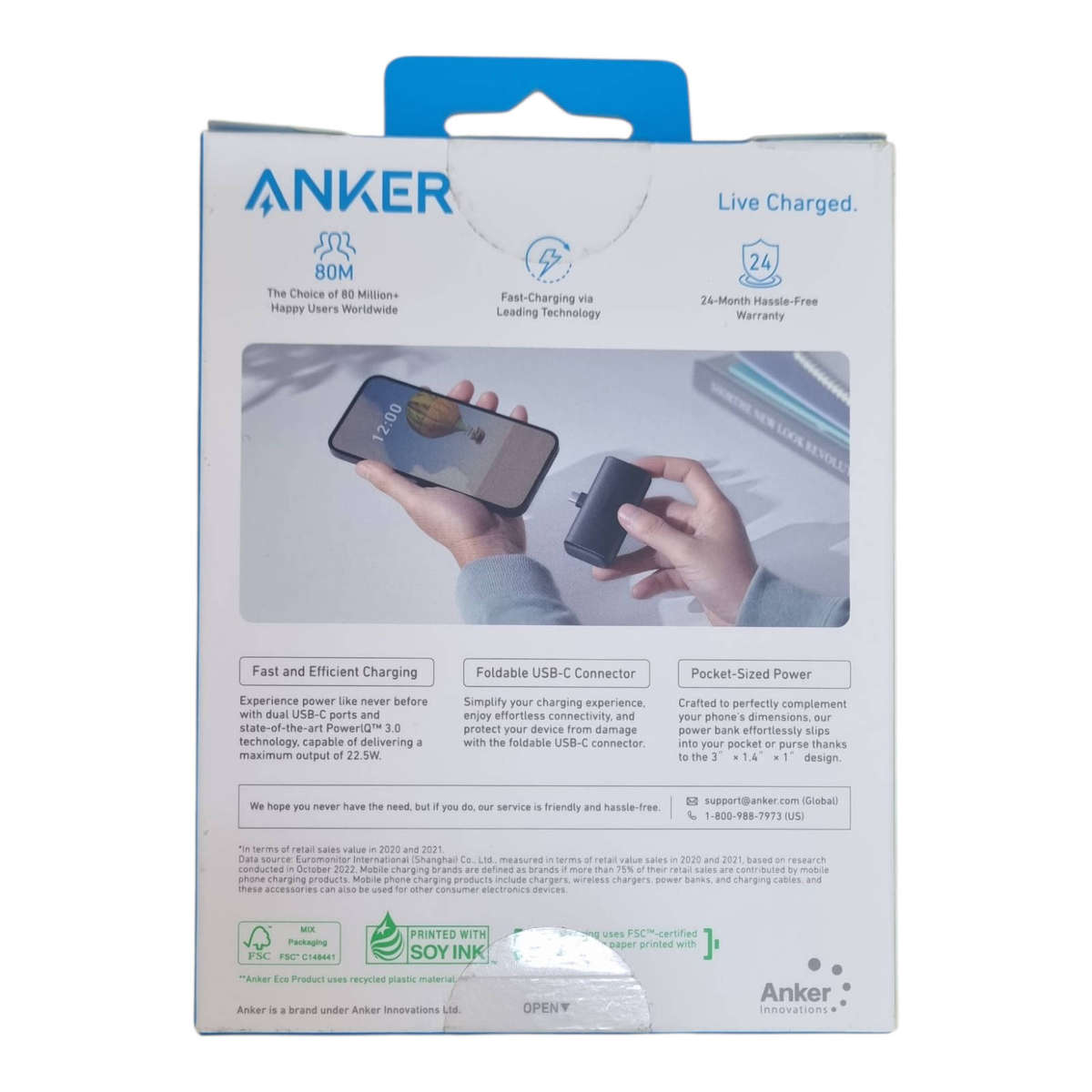 Anker Nano Power Bank with Foldable USB-C Connector