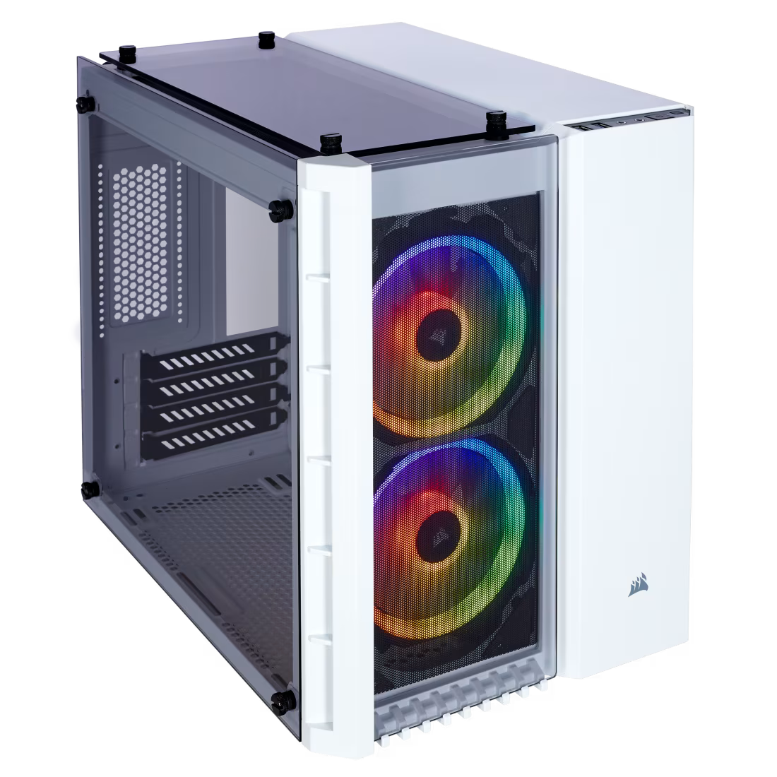 Corsair Crystal Series 280X RGB Tempered Glass Micro ATX Case  White
